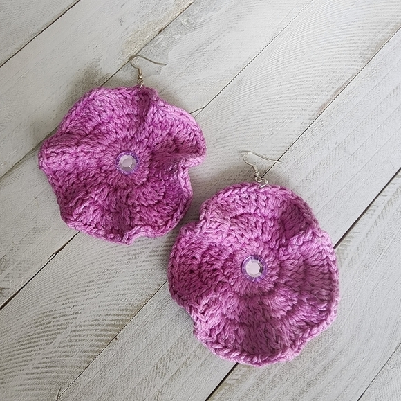 Hand Crafted Jewelry - CROCHET Earrings, Christmas Giftidea